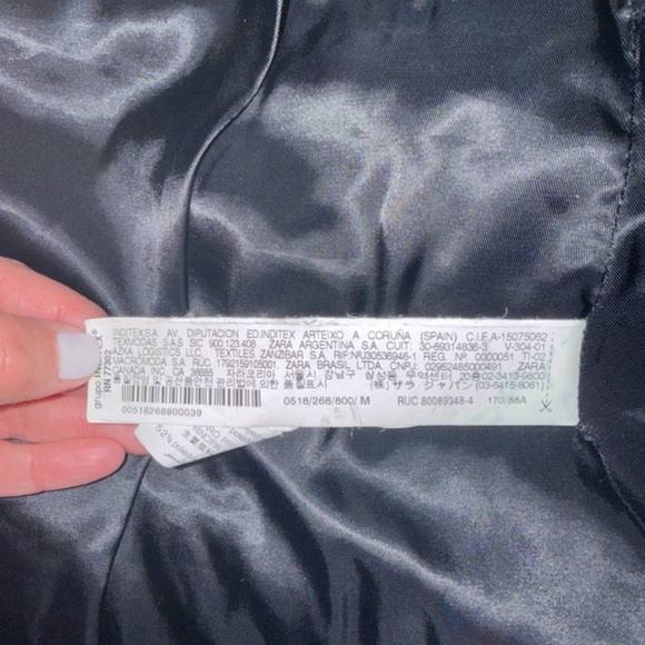 Zara Black Puffer Jacket with Faux Fur Hood - Picture 9 of 9